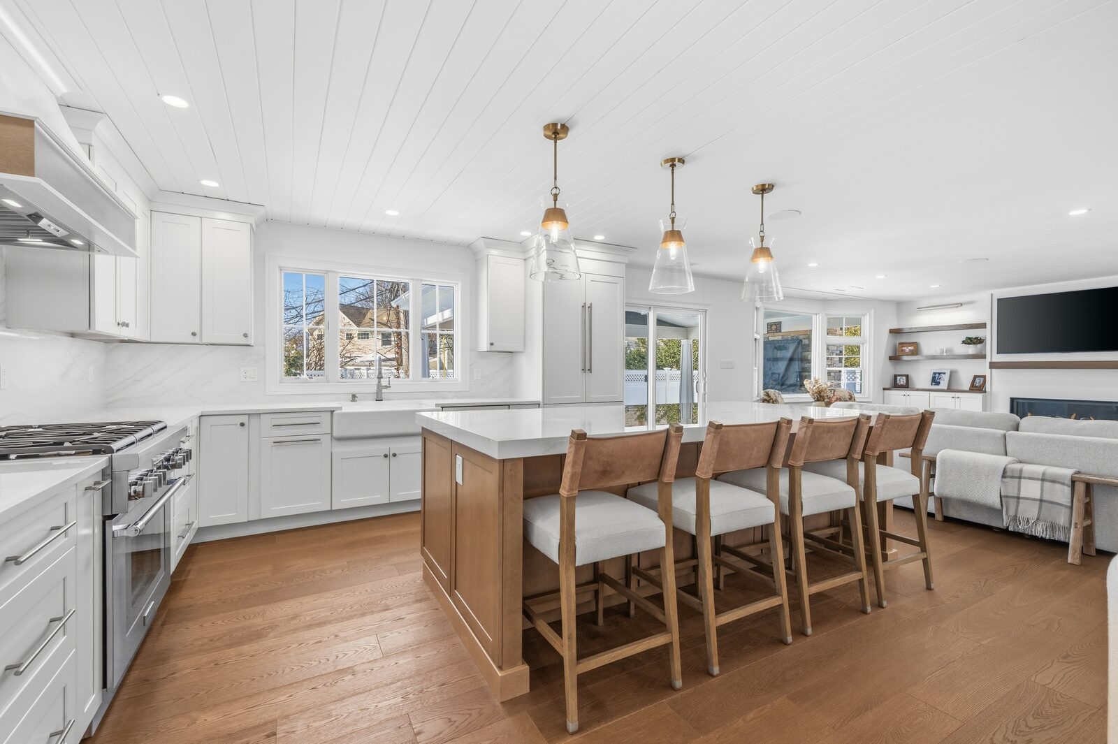 Renovated kitchen with custom cabinetry, view 022