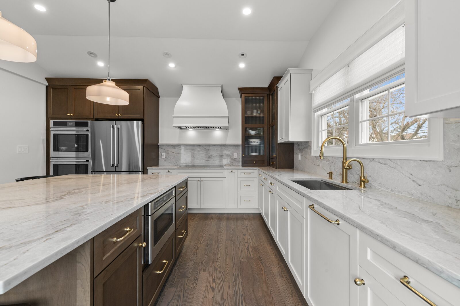 Renovated kitchen with custom cabinetry, view 024