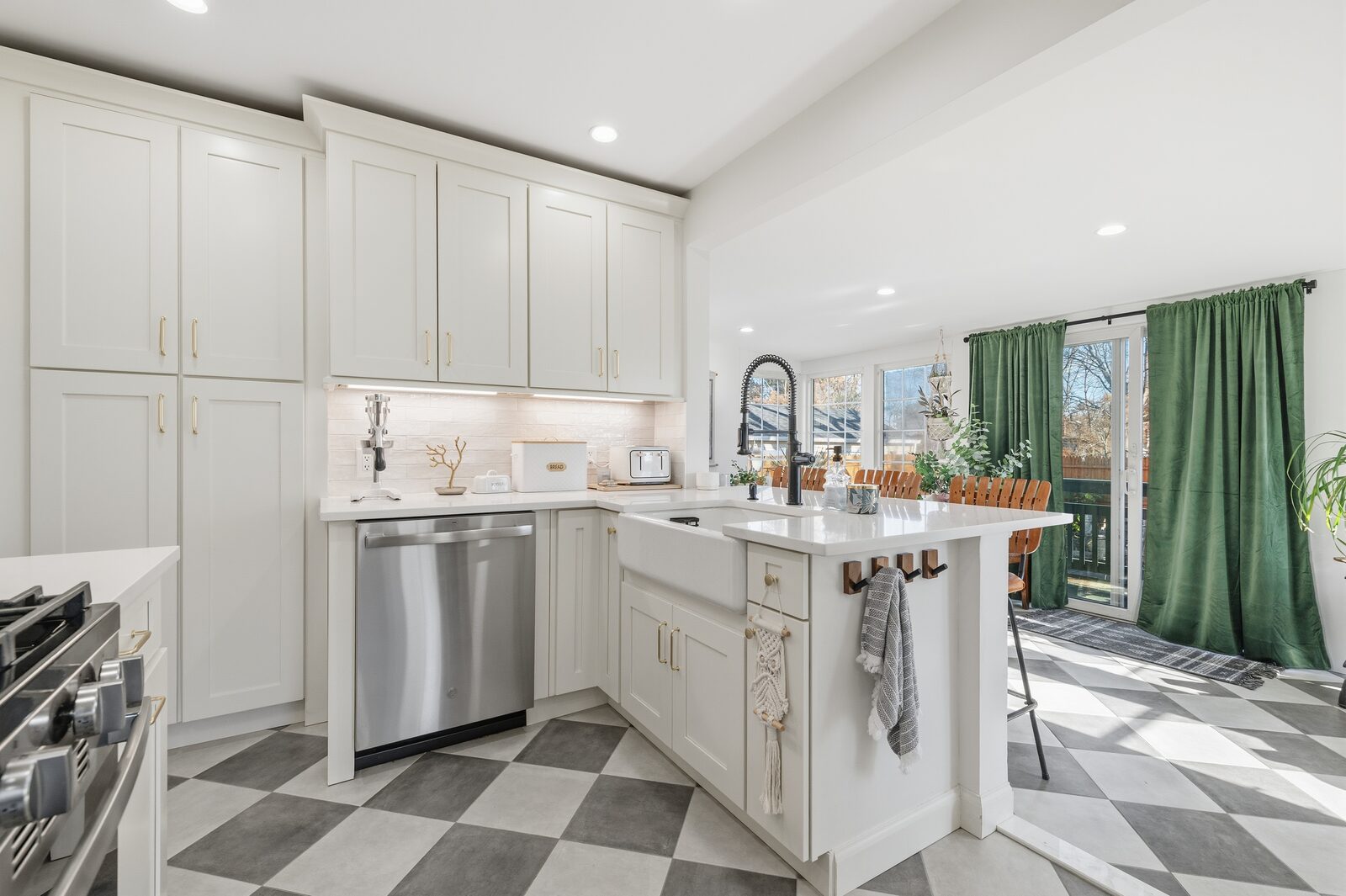 Renovated kitchen with custom cabinetry, view 042