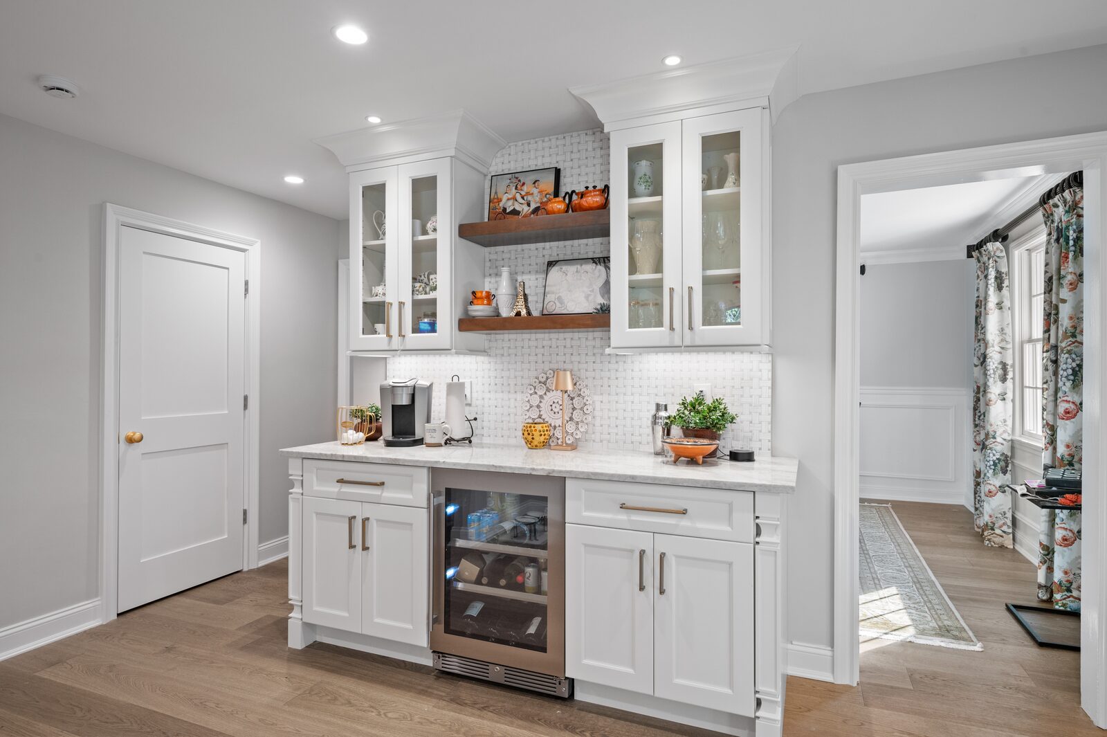Renovated kitchen with custom cabinetry, view 043