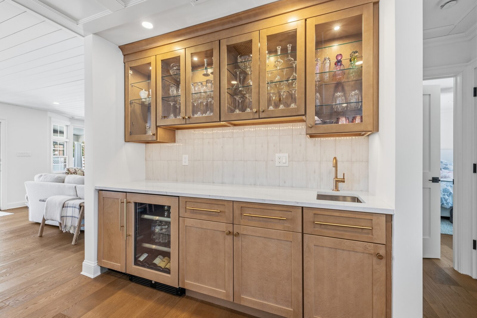 Renovated kitchen with custom cabinetry, view 049