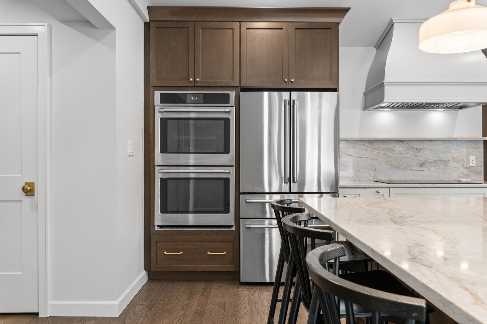 Renovated kitchen with custom cabinetry, view 064