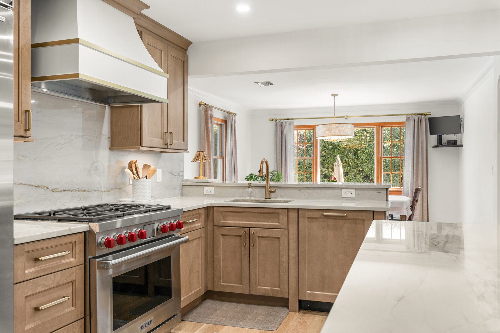 Renovated kitchen with custom cabinetry, view 068