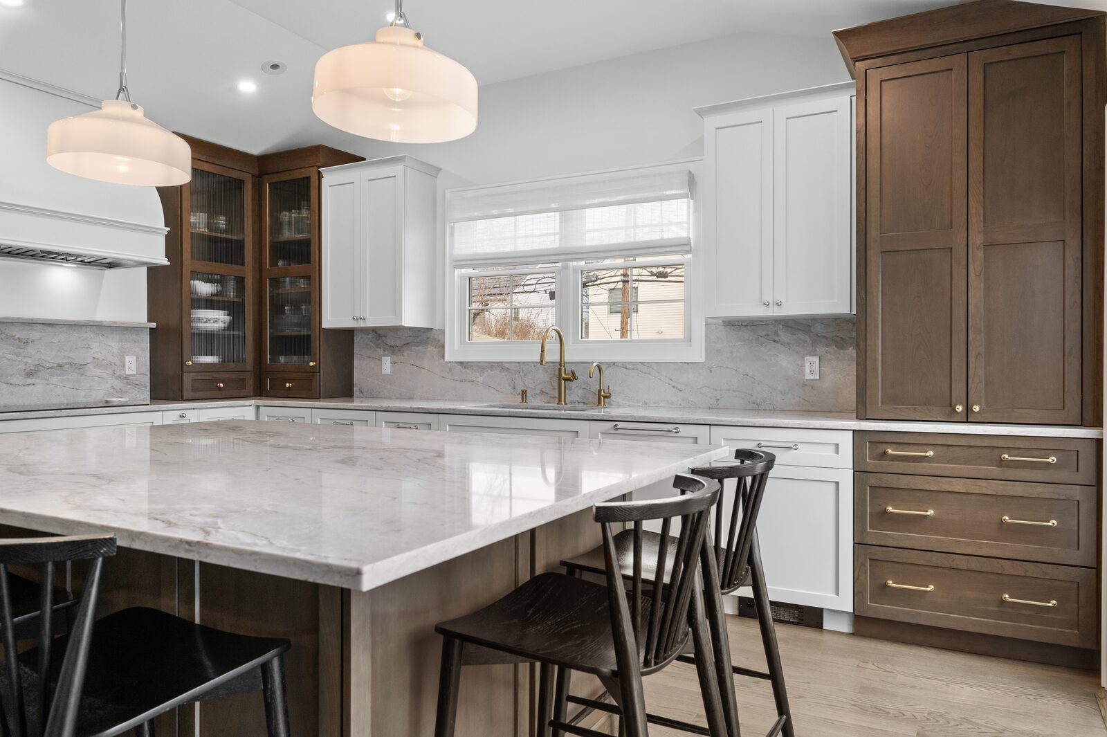 Renovated kitchen with custom cabinetry, view 072