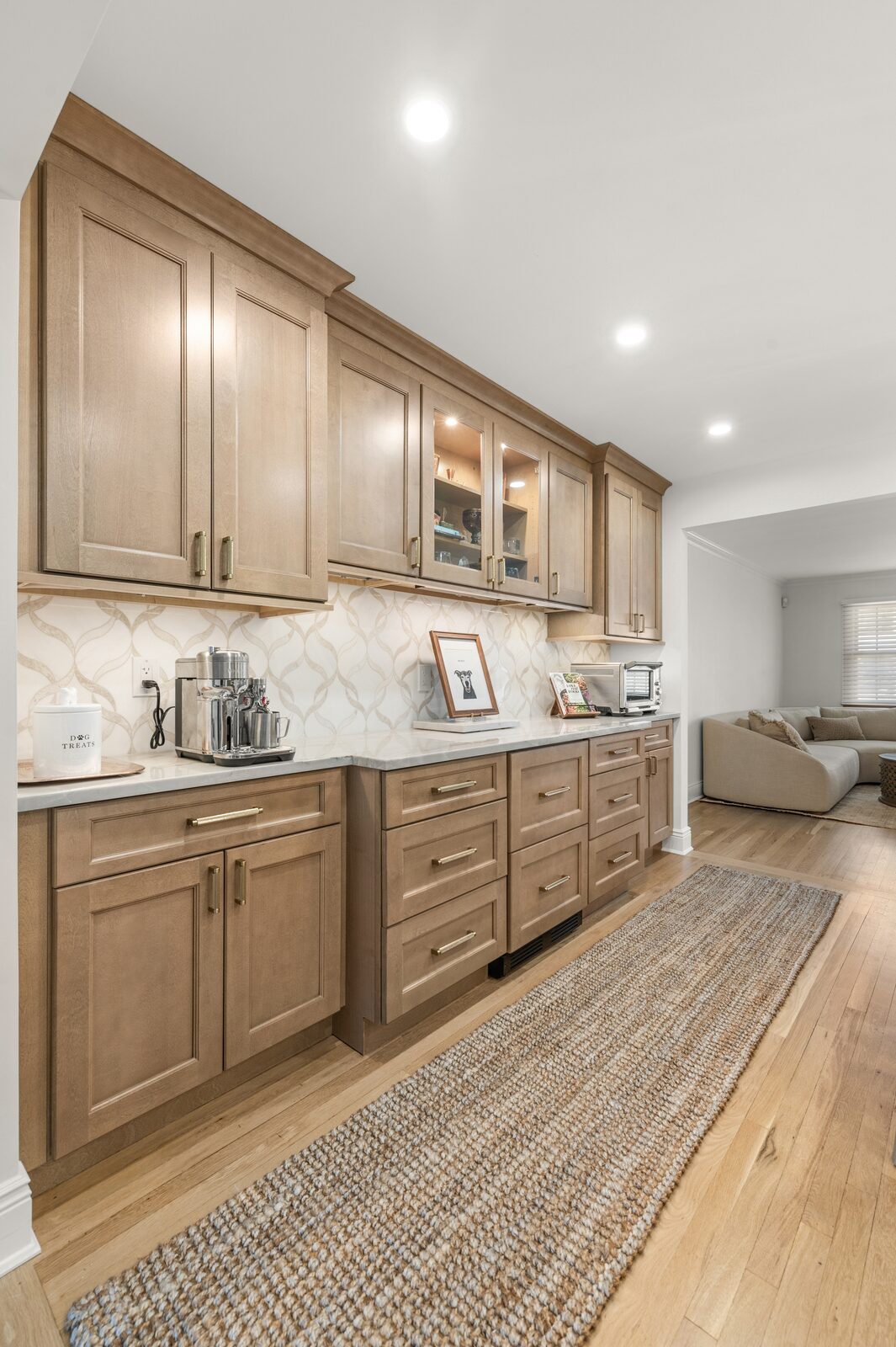 Renovated kitchen with custom cabinetry, view 089