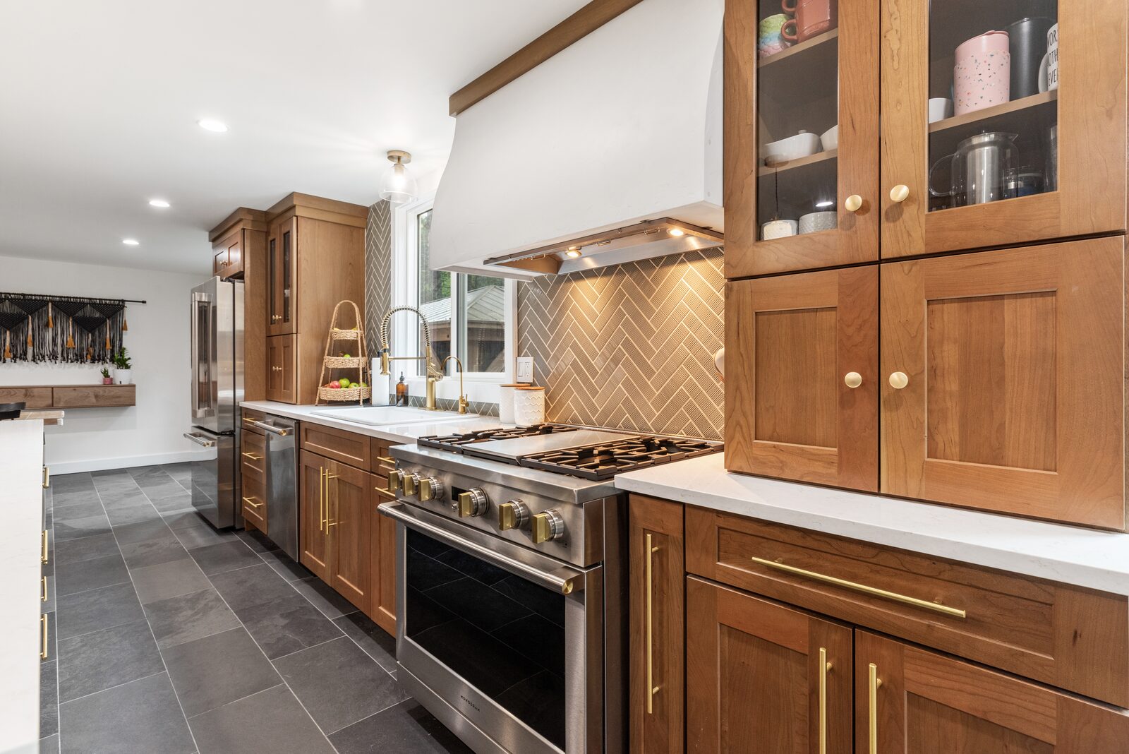 Renovated kitchen with custom cabinetry, view 101