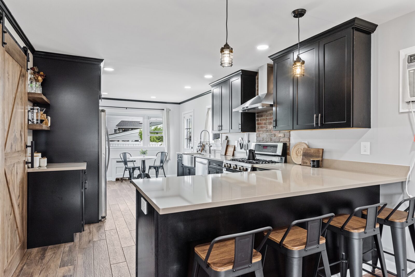 Renovated kitchen with custom cabinetry, view 124