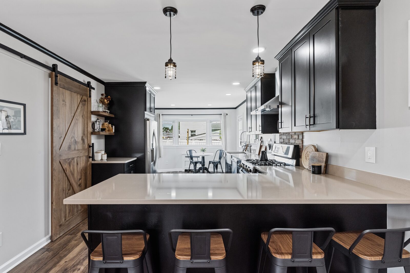 Renovated kitchen with custom cabinetry, view 125